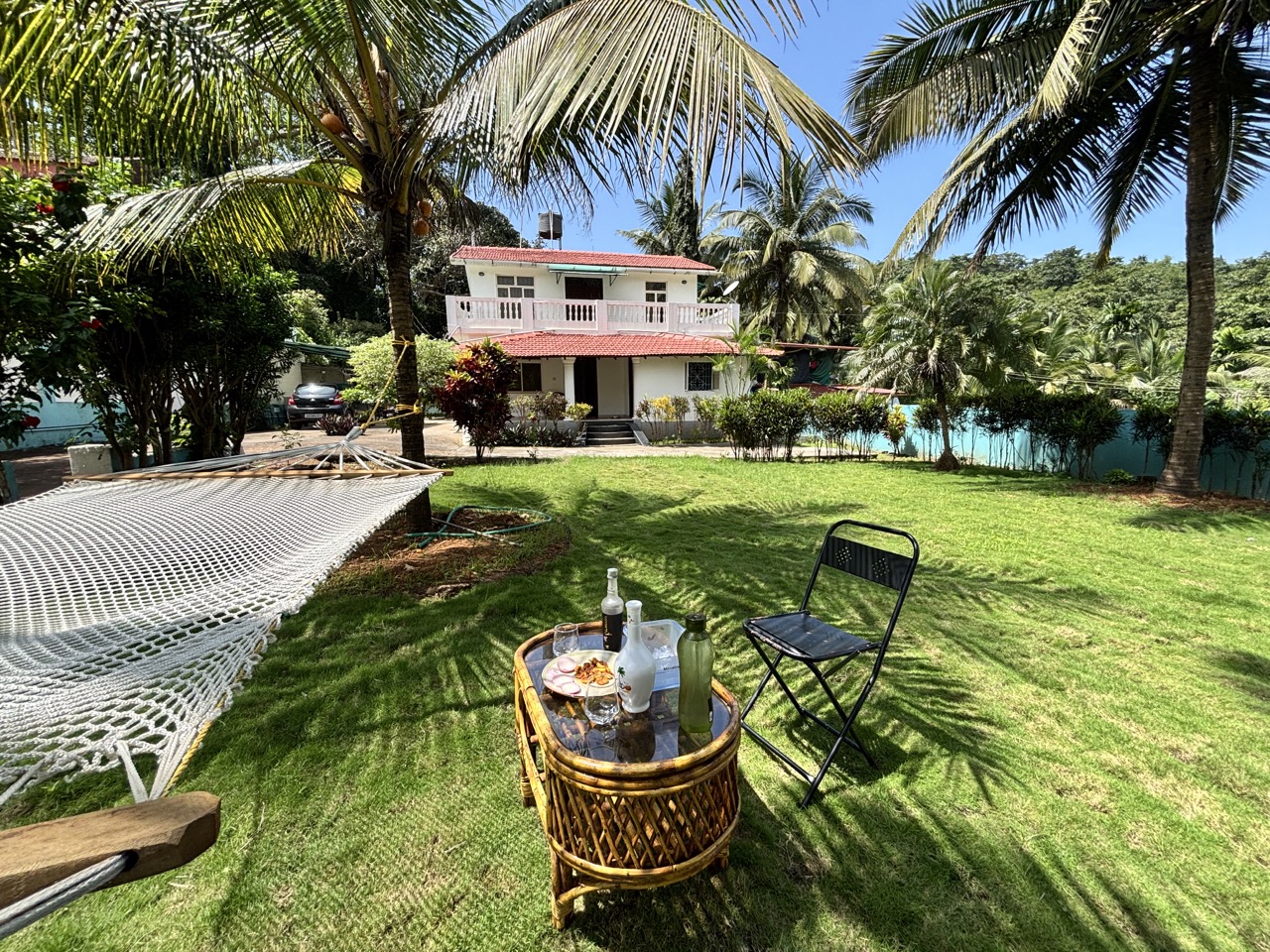 NIVRRITII luxury villa exterior with tropical garden, Canacona South Goa